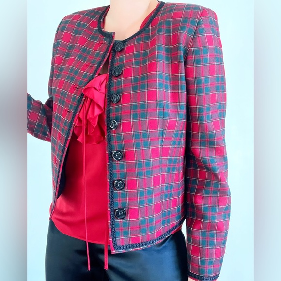 Perfect Vintage Pendleton Check Plaid Short Blazer Jacket - Picture 5 of 9